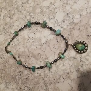 Custom Made Turquoise Squash Blossom Necklace